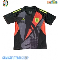 Camisa de time de futebol Espanha Goleiro Replicas 2º Equipamento Europeu 2024 Manga Curta